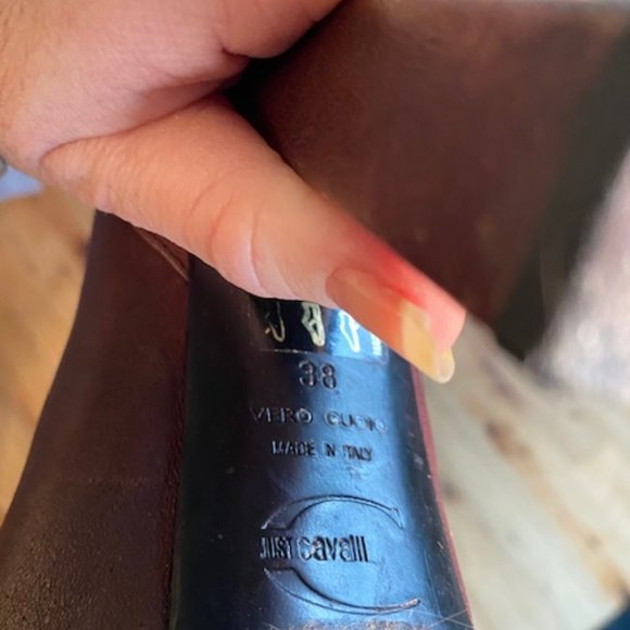 Chocolate Brown Leather Just Cavalli Boots - Picture 5 of 8